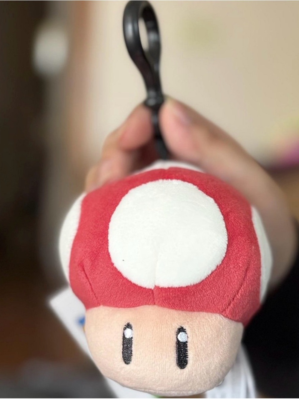 Super Mario Mushroom Plush Keychain - Cute Soft Clip-On Accessory